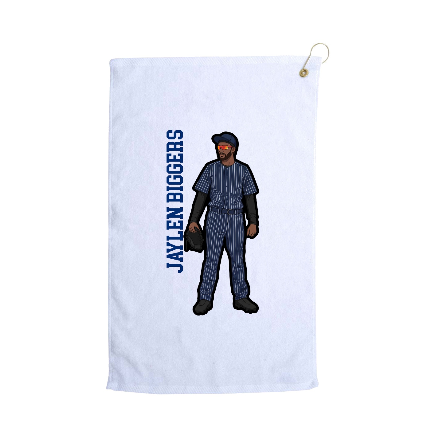 Golf Towel — Name Vertical in White