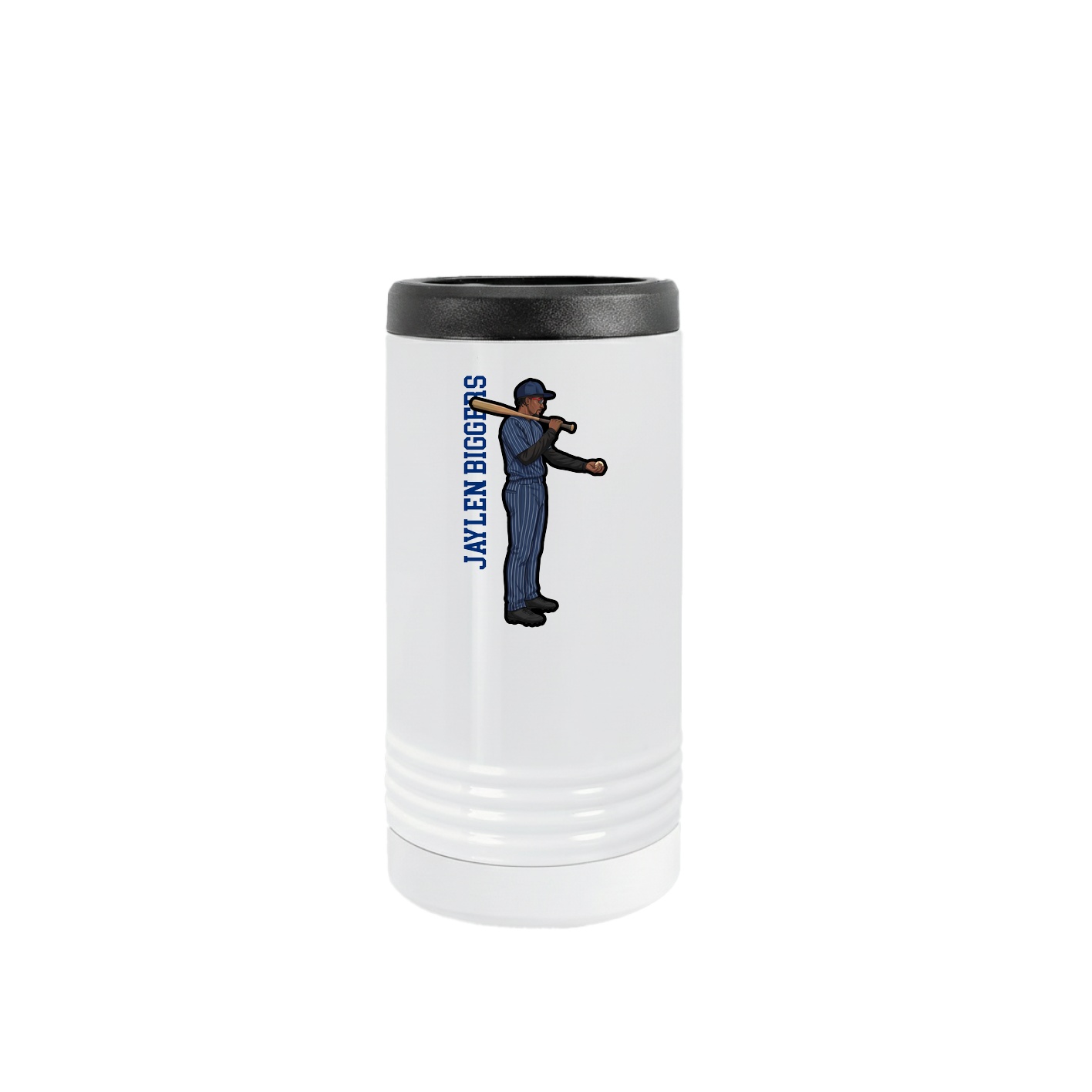 Slim Beverage Holder — Name Vertical in White