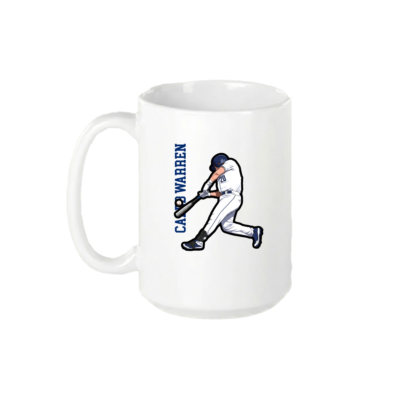 15oz Coffee Mug — Name Vertical in White