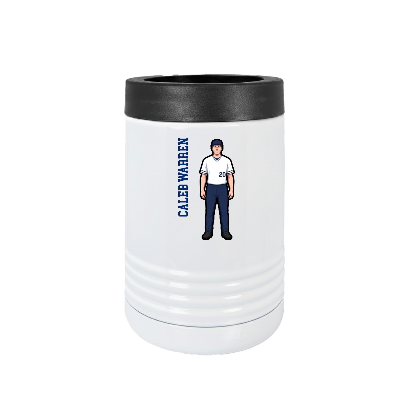 Beverage Holder — Name Vertical in White