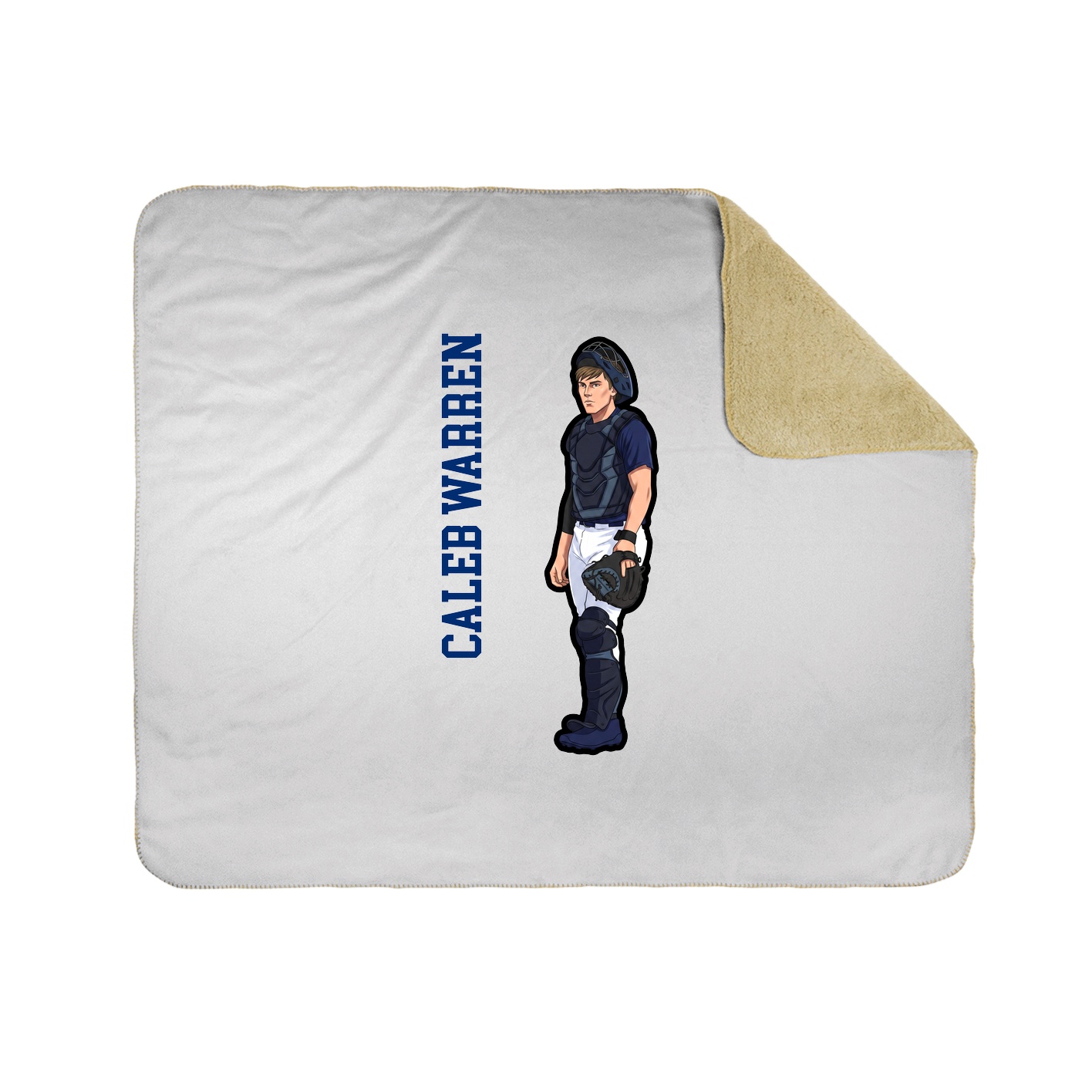 Throw Blanket — Name Vertical in White