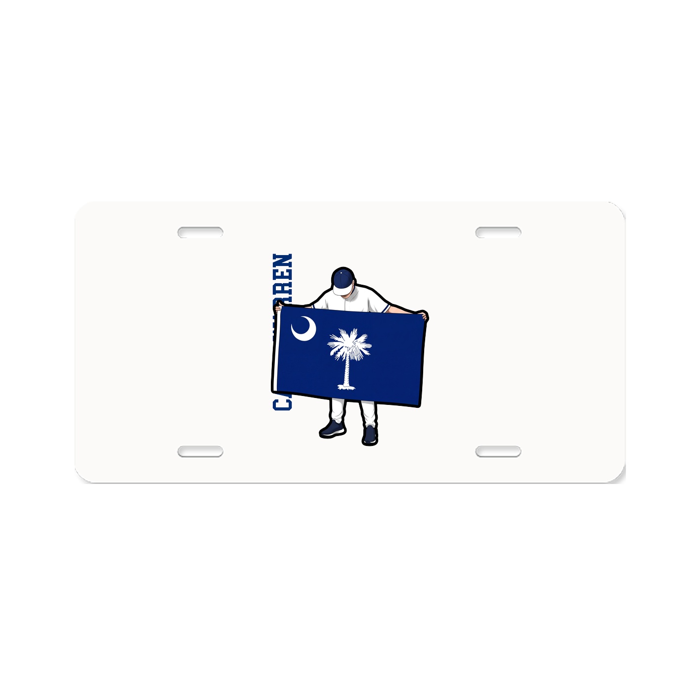 License Plate — Name Vertical in Classic