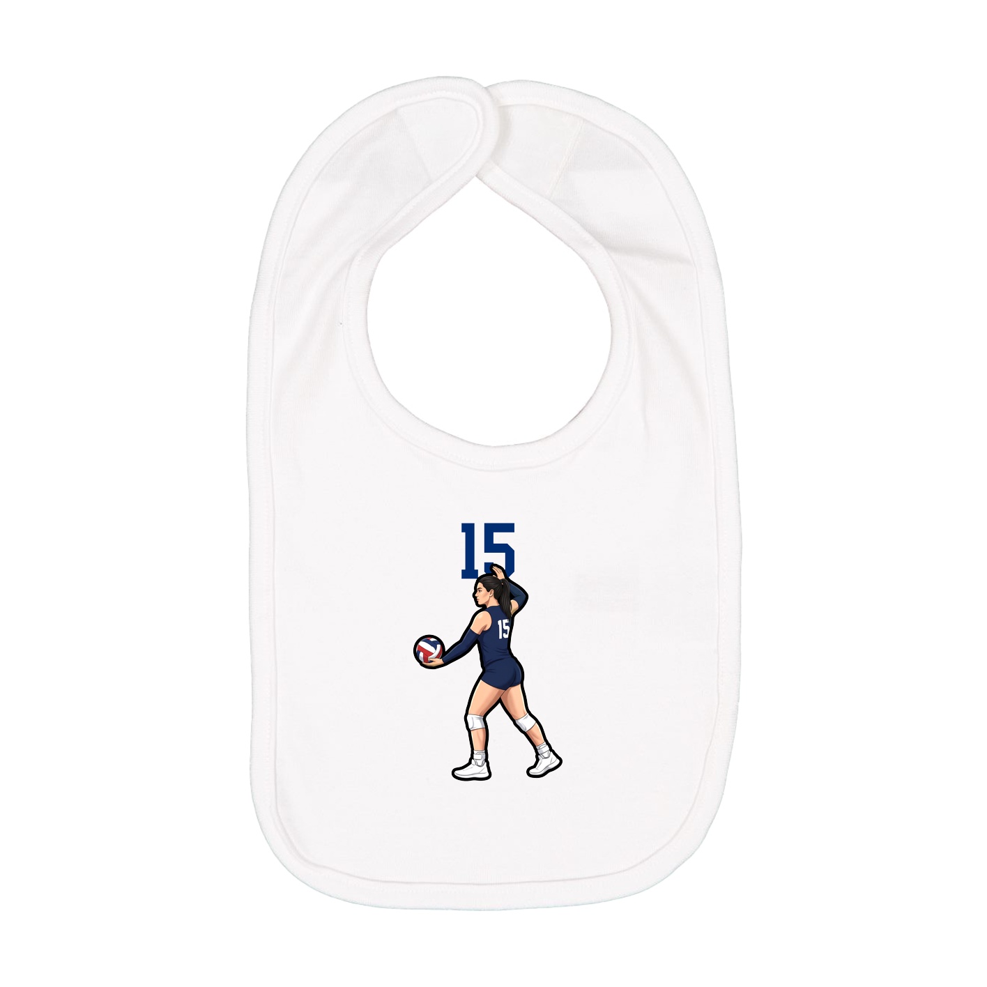 Infant Bib — Number Top in White