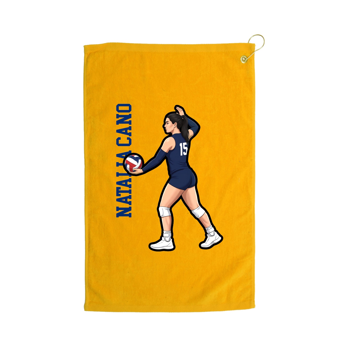 Golf Towel — Name Vertical in Gold