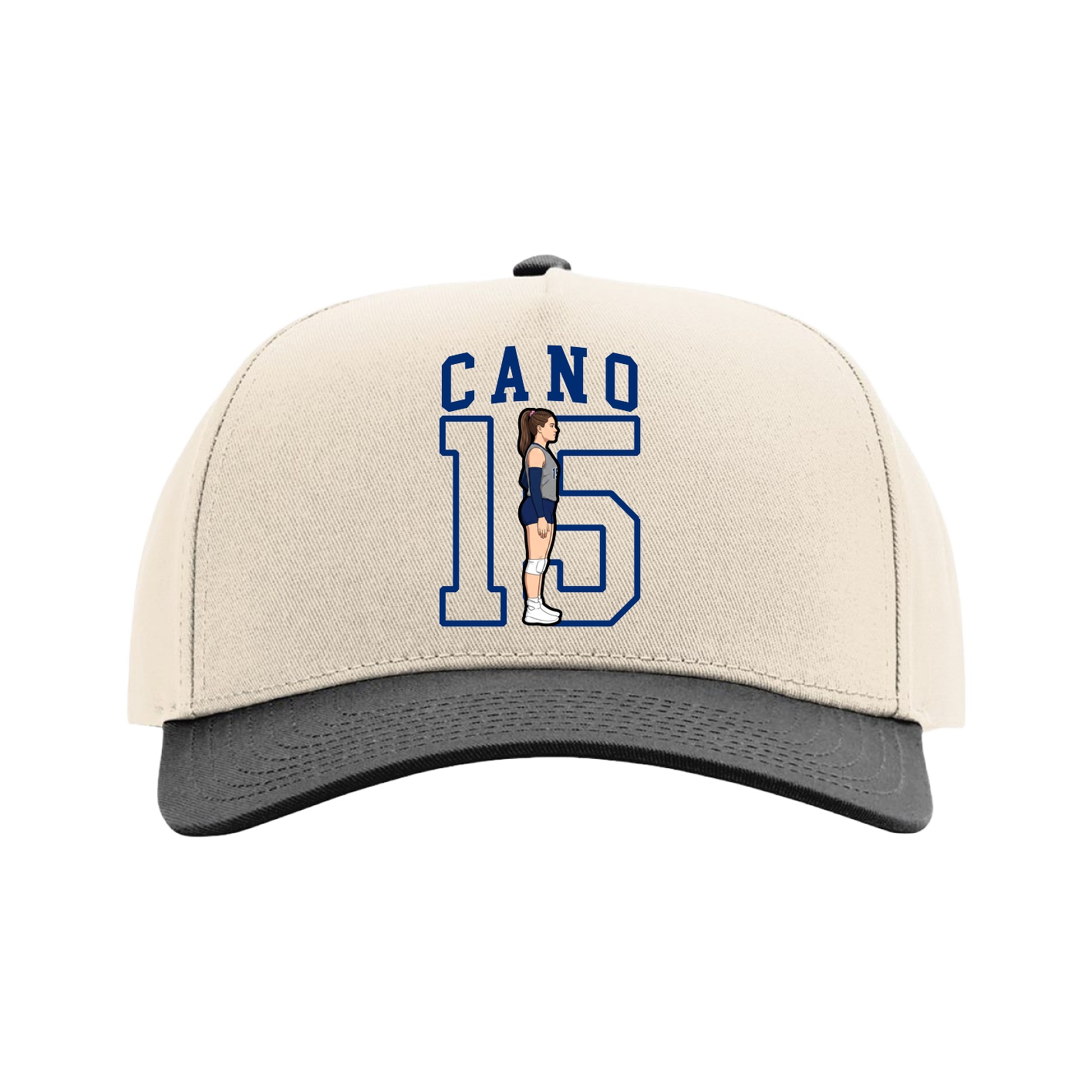 Full Fabric Five-Panel Champ Cap — Shirsey in Cream/Black