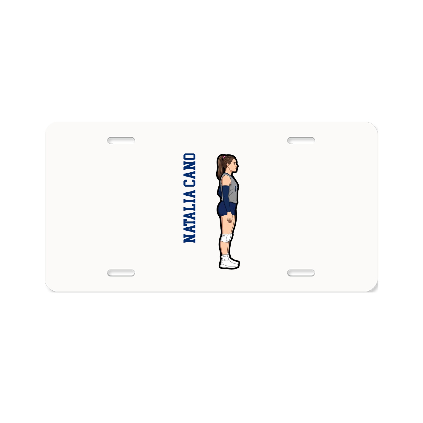 License Plate — Name Vertical in Classic