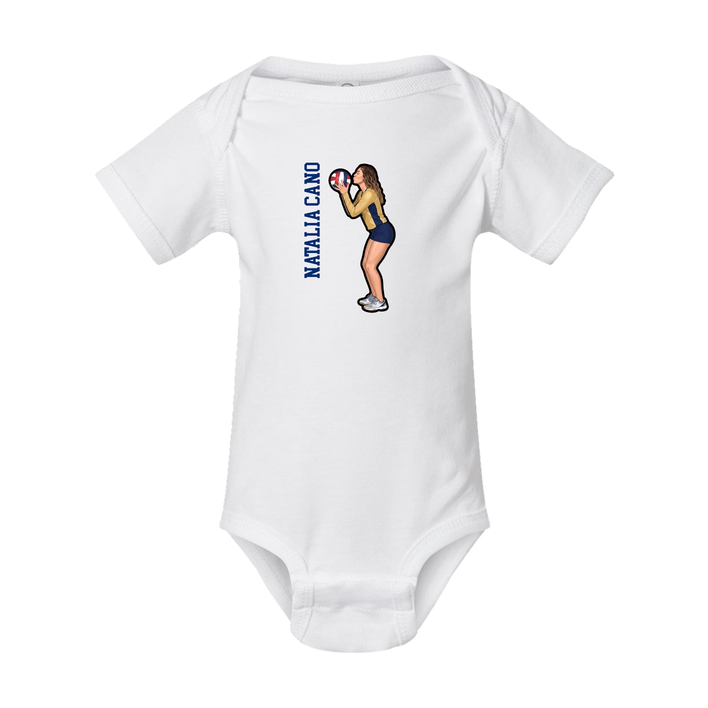 Baby Onesie — Name Vertical in White