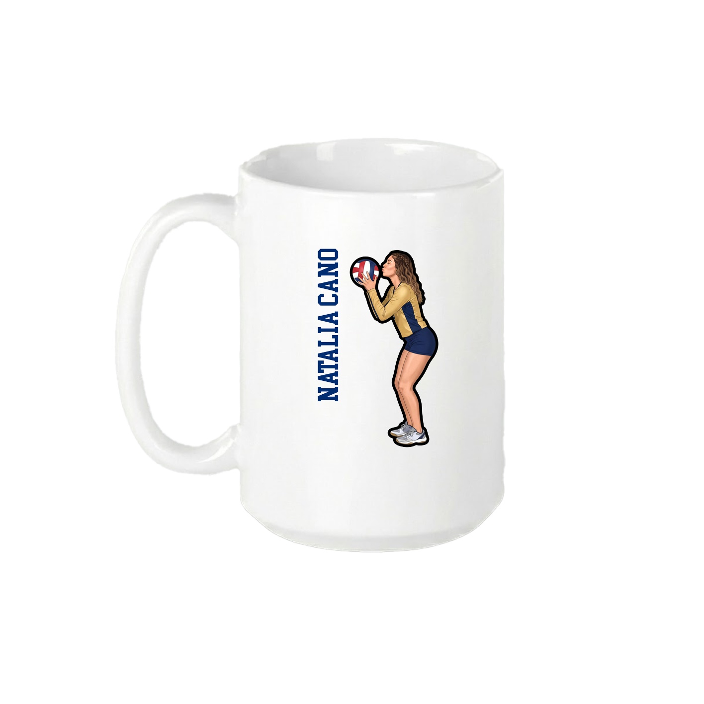 15oz Coffee Mug — Name Vertical in White