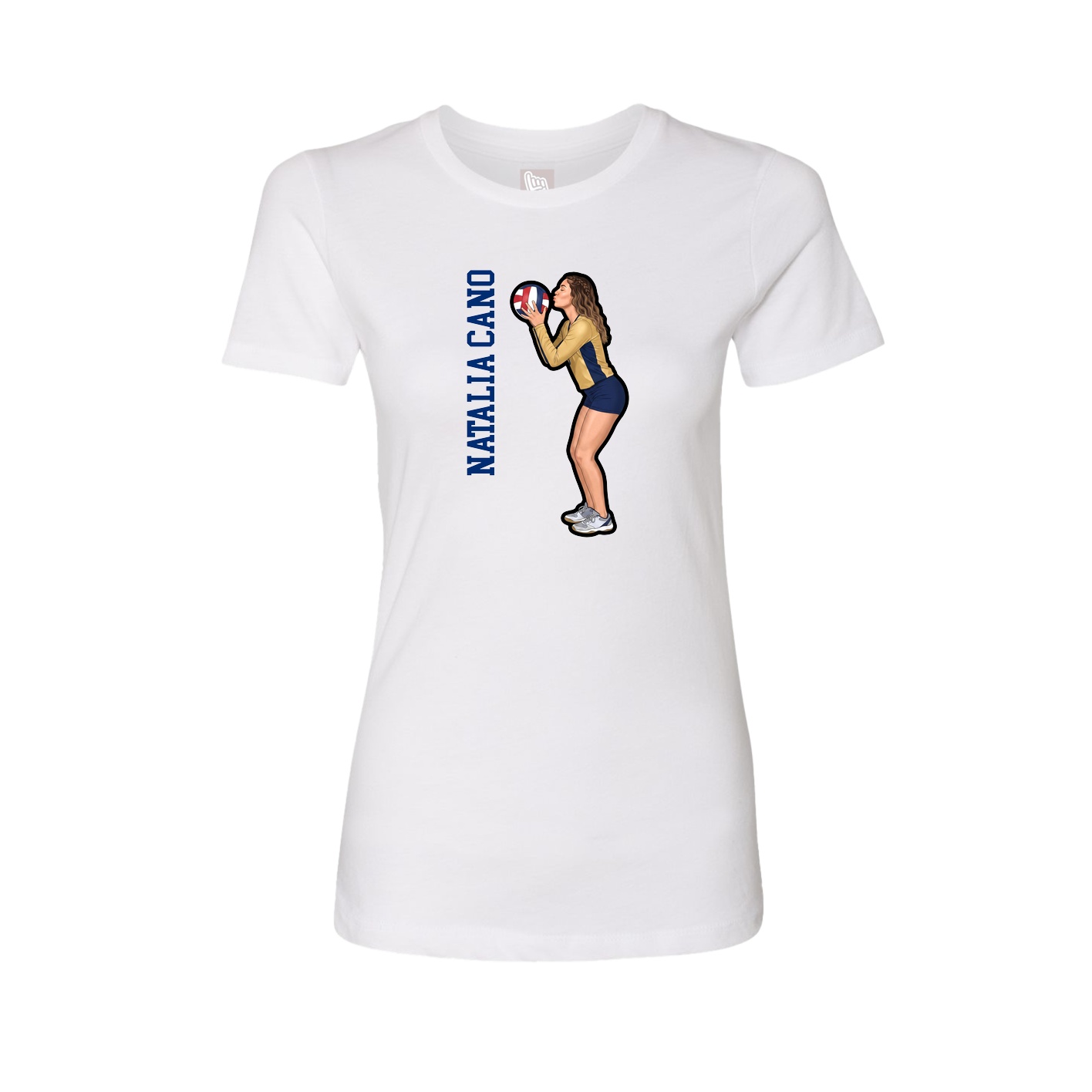 Womens Tee — Name Vertical in White