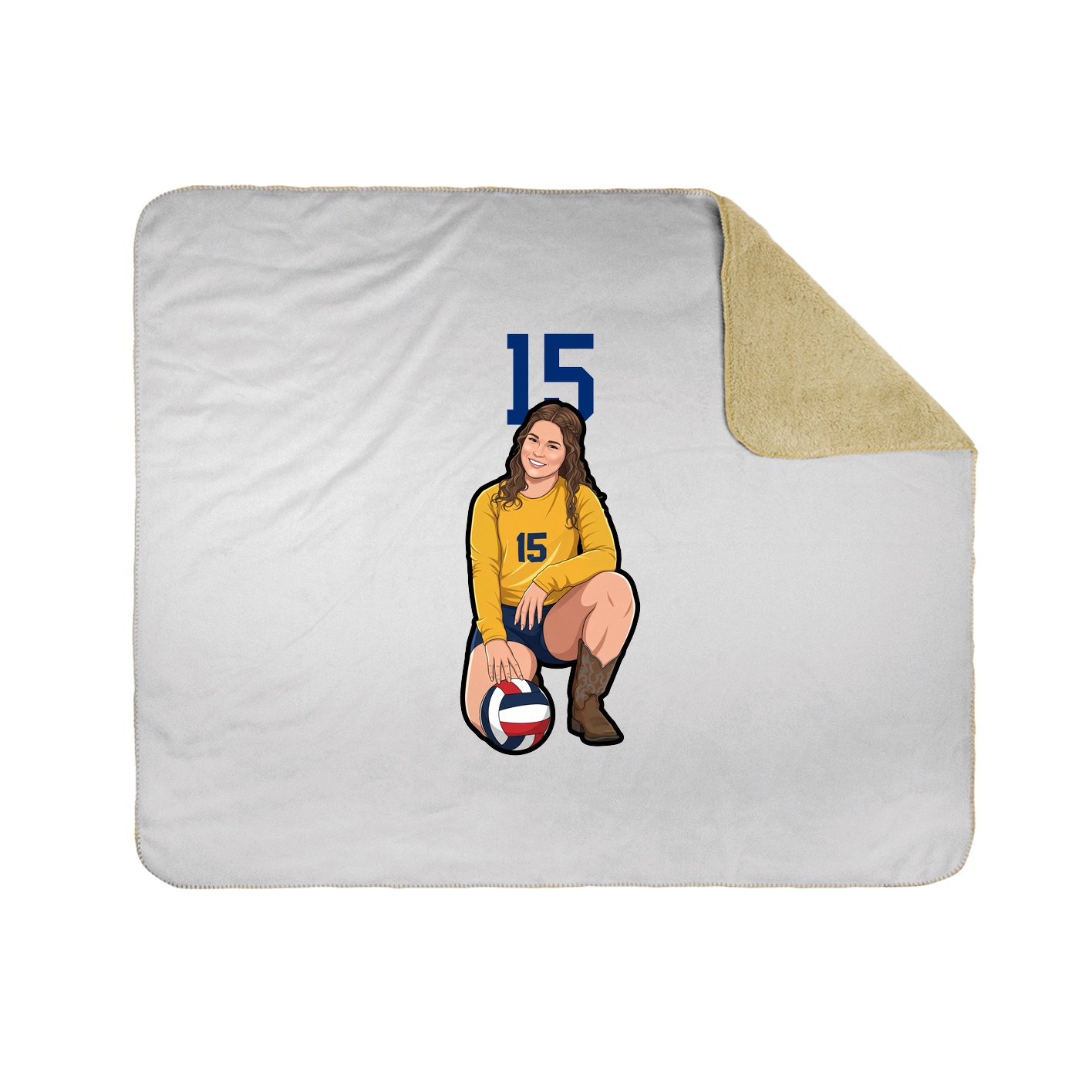 Throw Blanket — Number Top in White