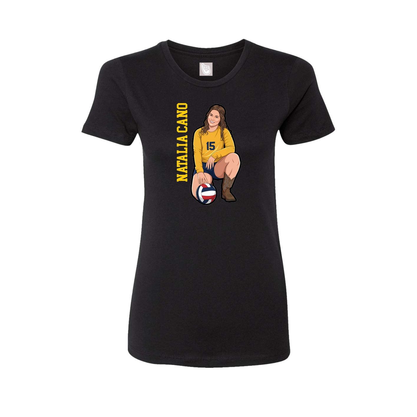 Womens Tee — Name Vertical in Black
