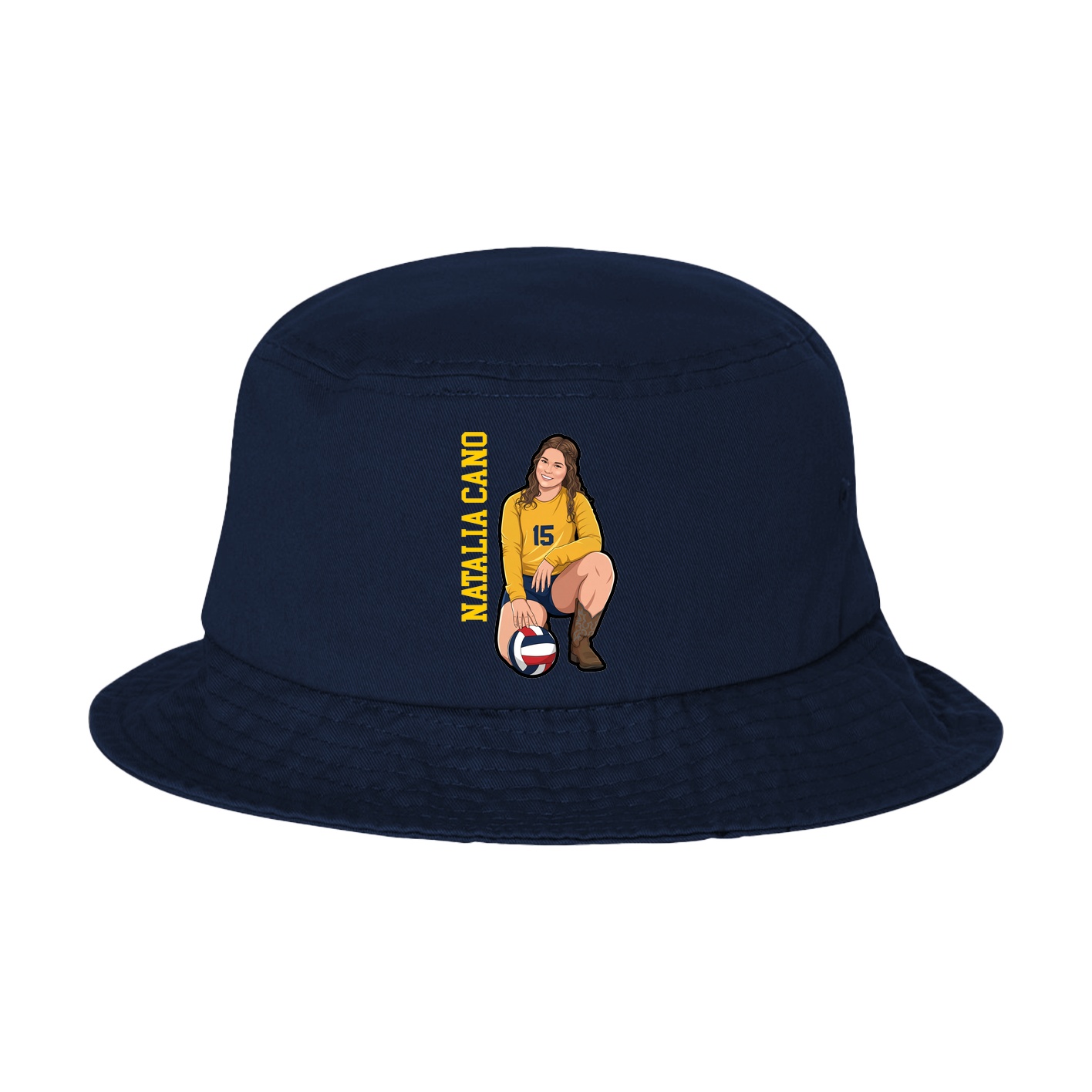 Bucket Cap — Name Vertical in Navy