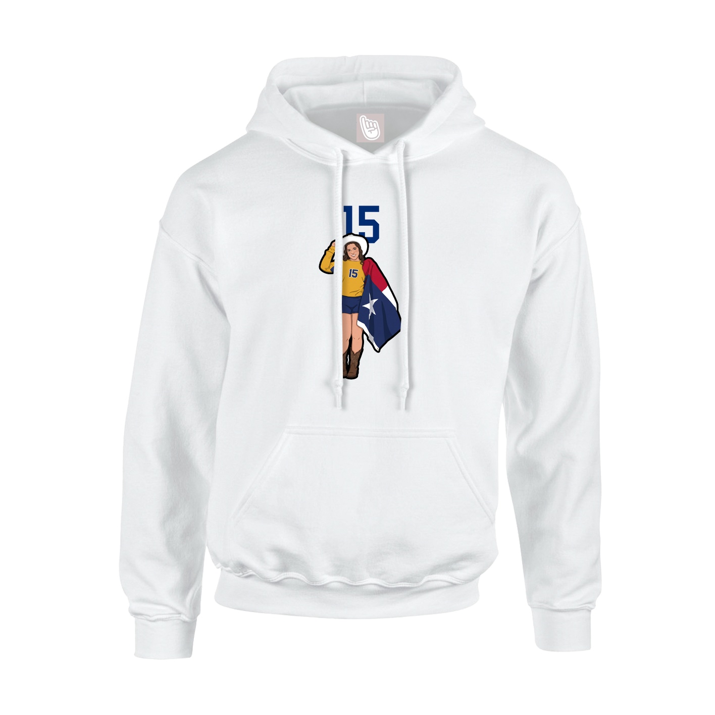 Youth Hoodie — Number Top in White