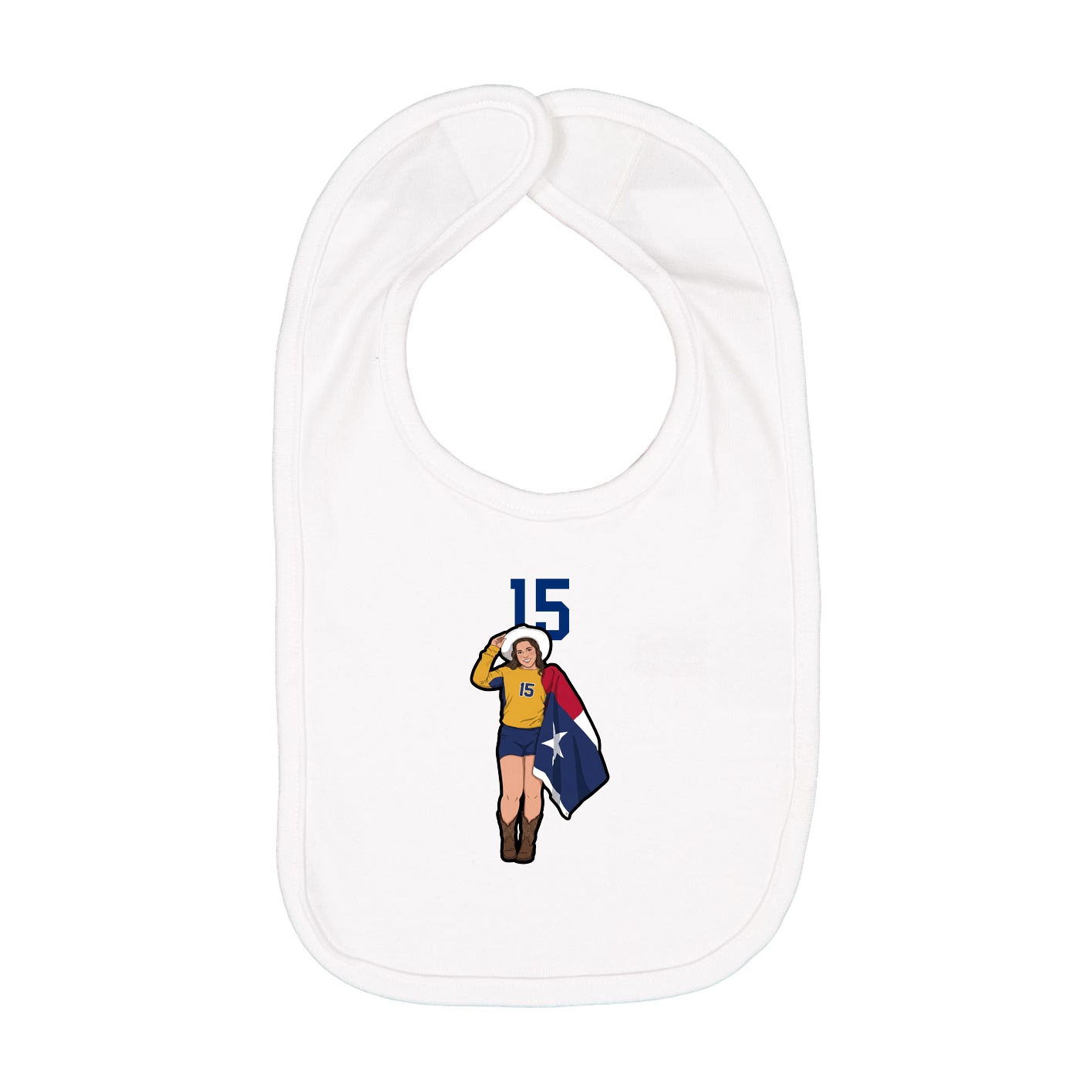Infant Bib — Number Top in White