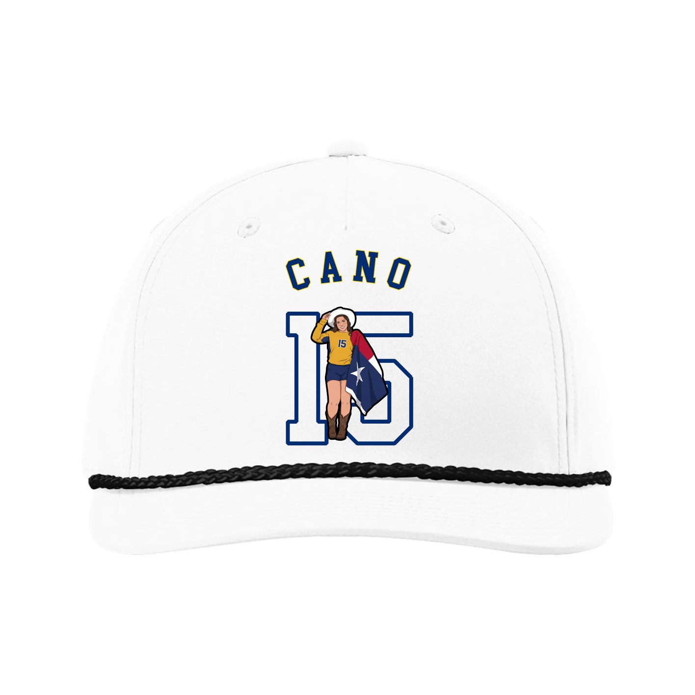 Five-Panel Classic Rope Cap — Shirsey Arch in White