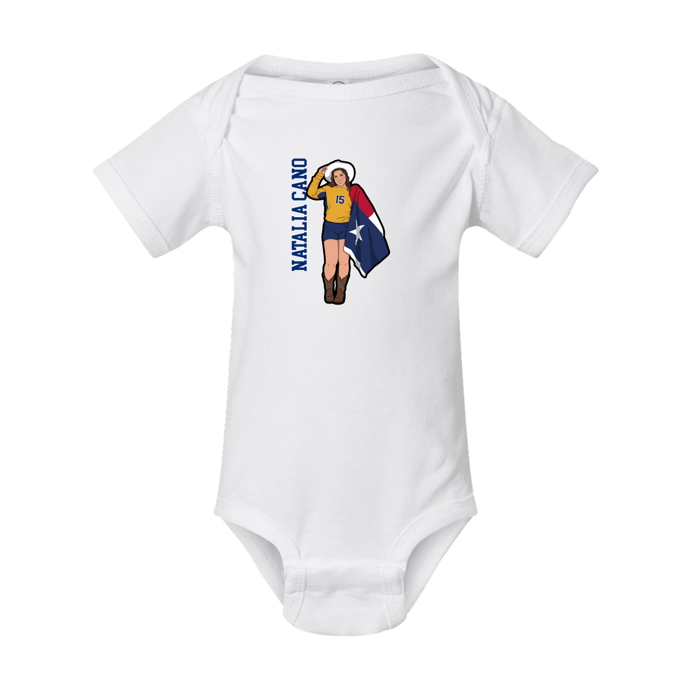 Baby Onesie — Name Vertical in White