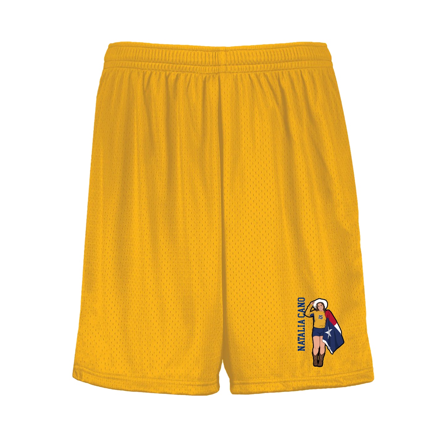 Shorts — Name Vertical in Gold