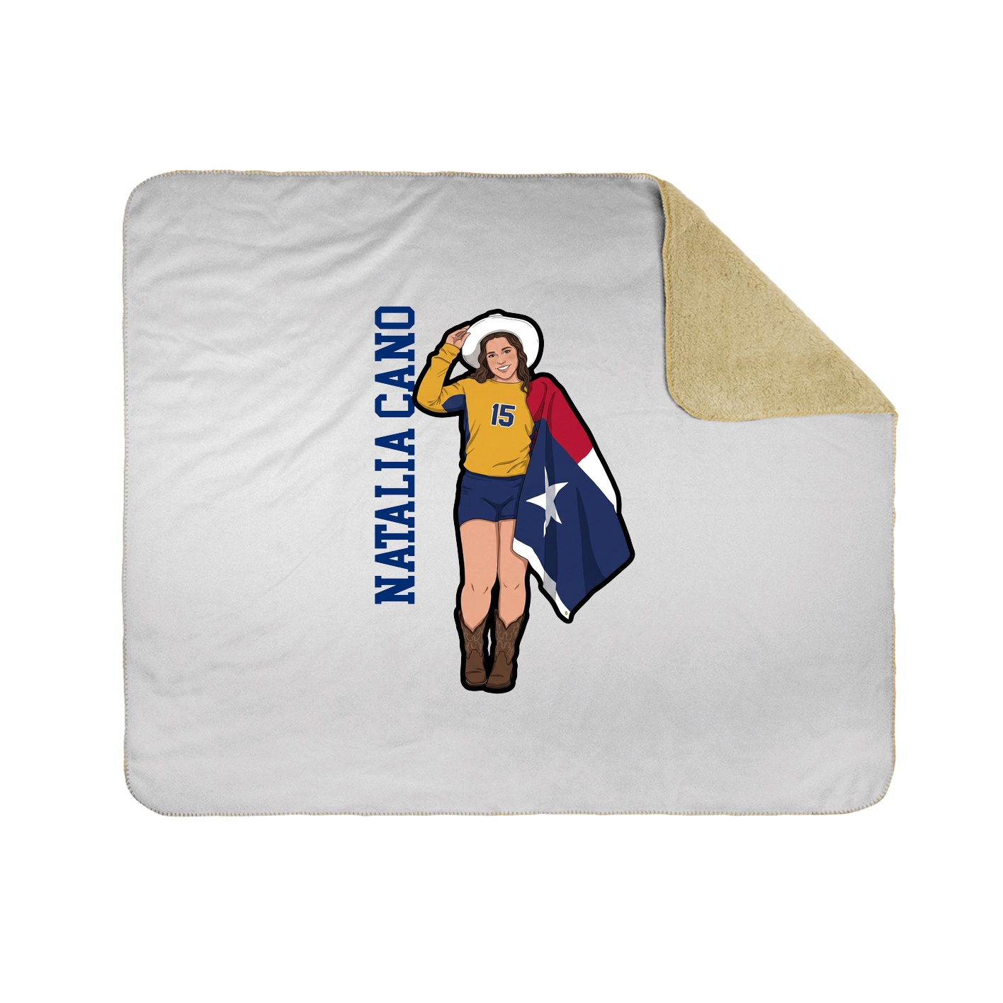 Throw Blanket — Name Vertical in White