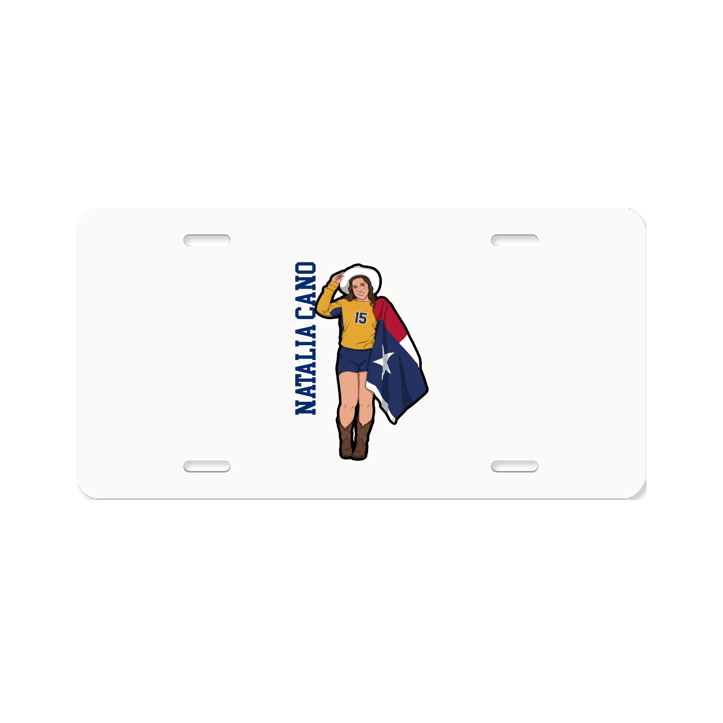 License Plate — Name Vertical in Classic