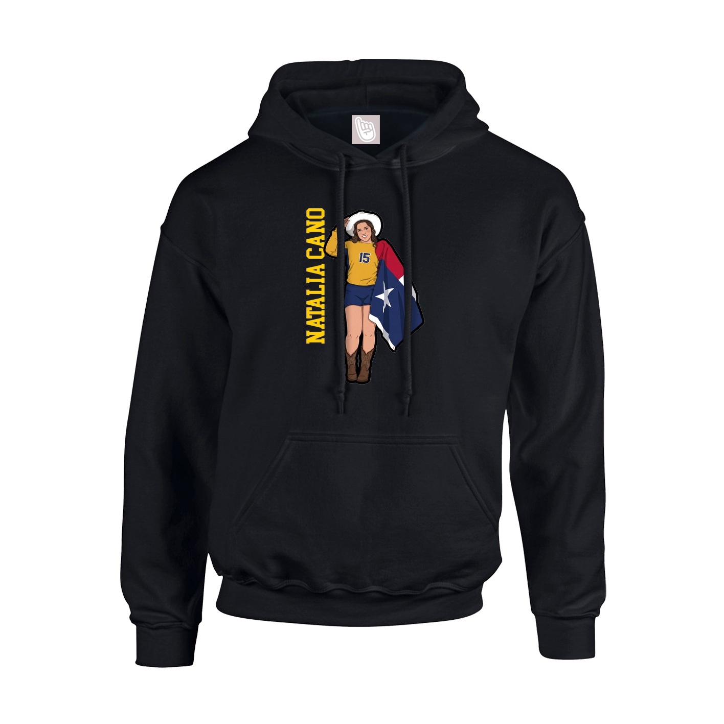 Hoodie — Name Vertical in Black