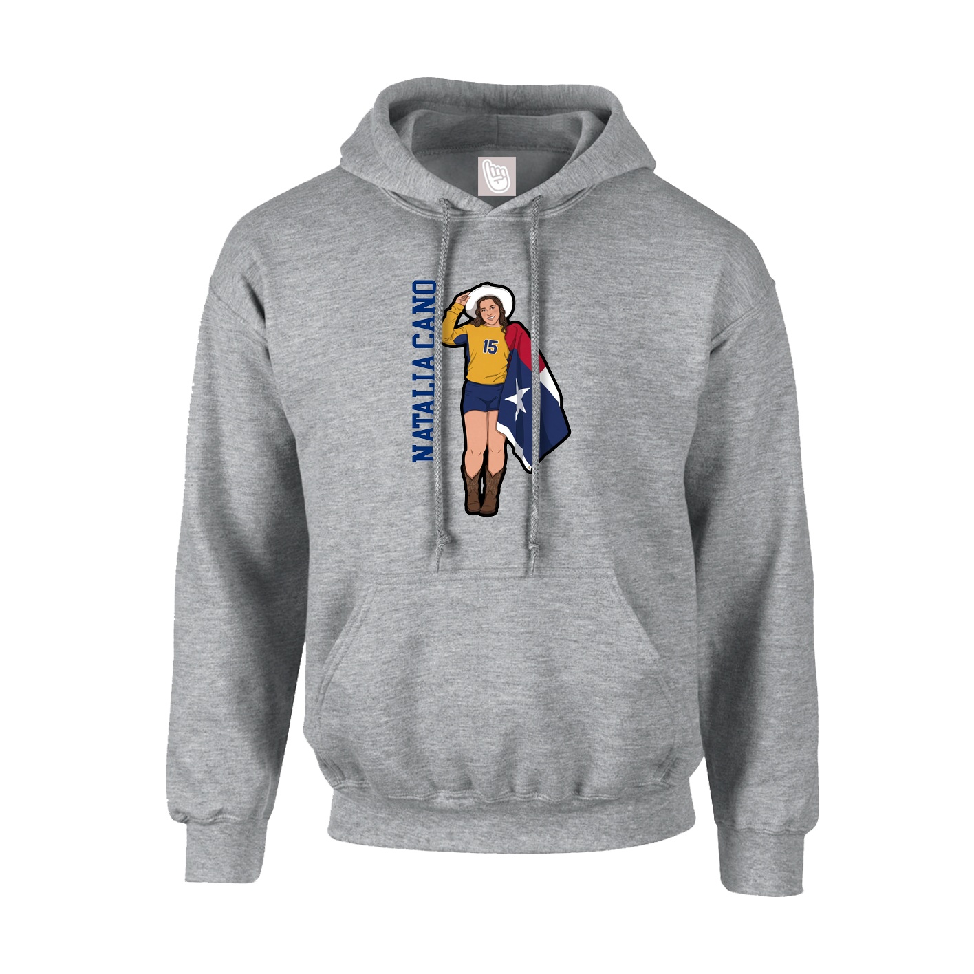 Youth Hoodie — Name Vertical in Grey