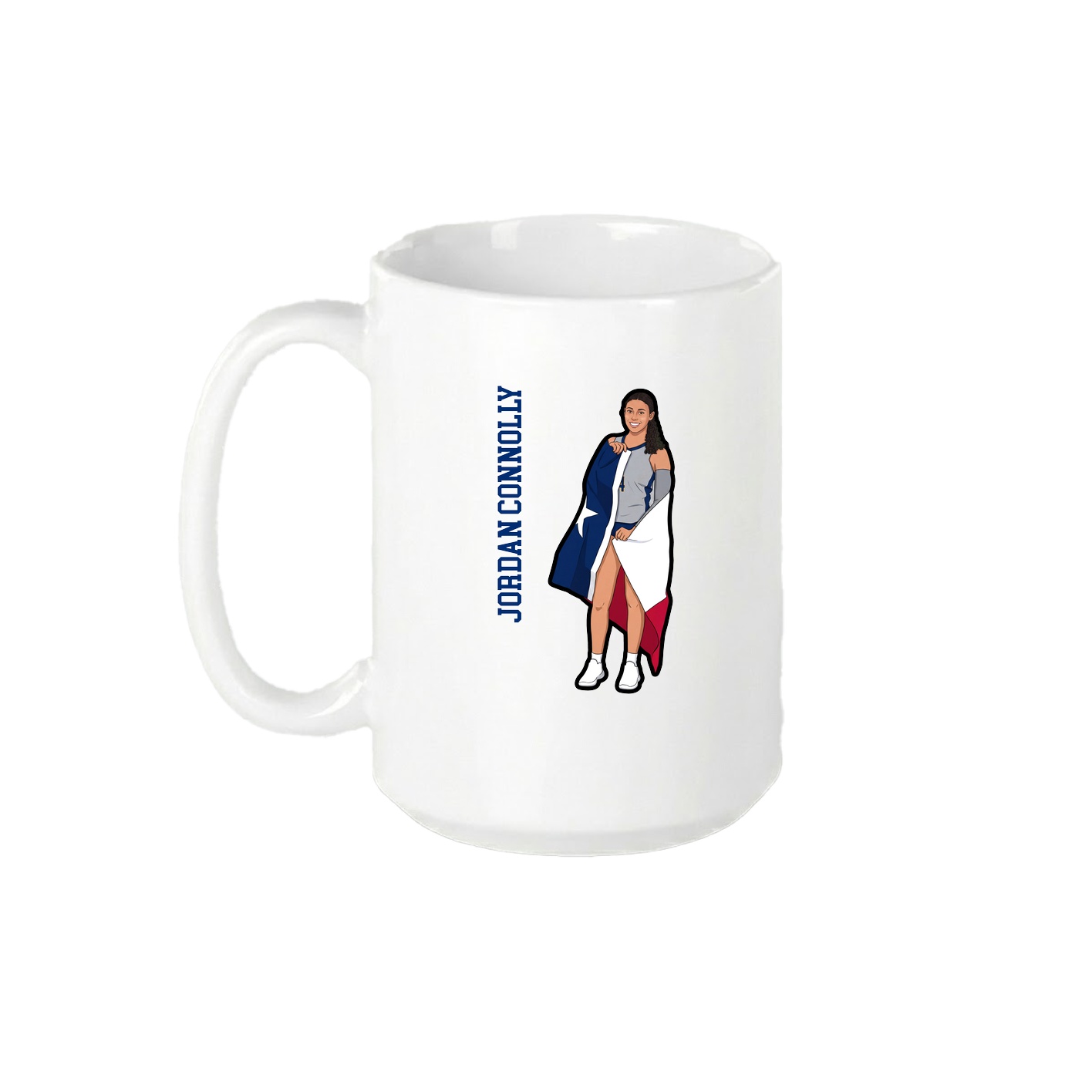 15oz Coffee Mug — Name Vertical in White