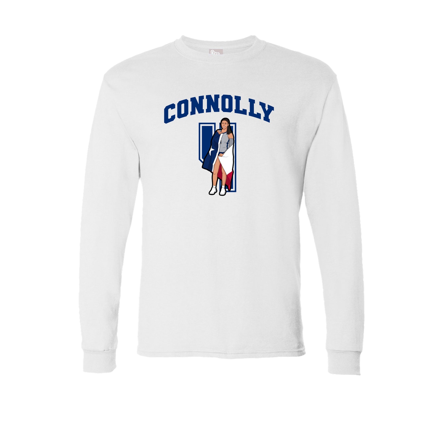 Long Sleeve Tee — Number in White