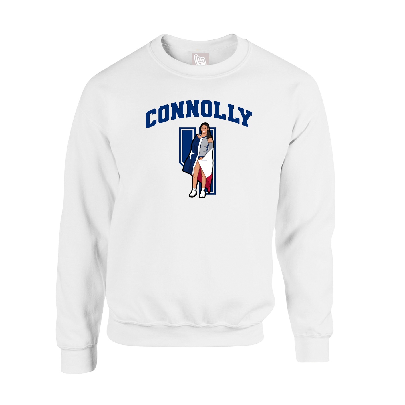 Fleece Crew — Number in White