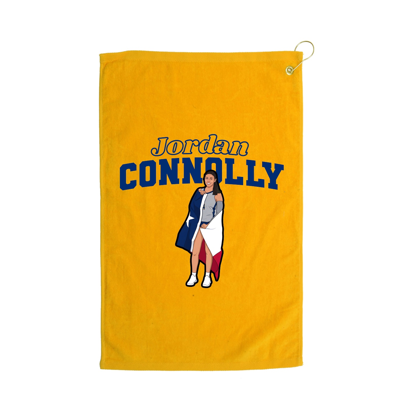 Golf Towel — Name Arch in Gold