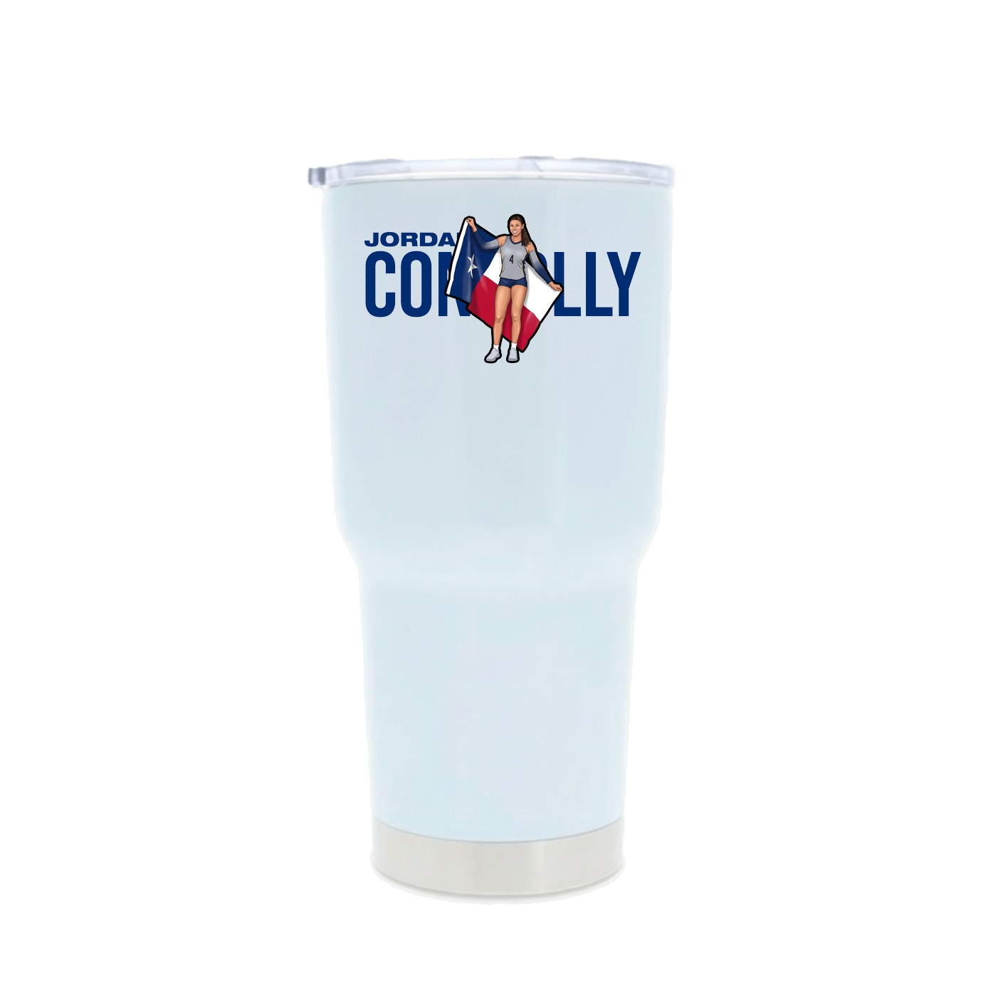 30oz Stainless Steel Tumbler — Player Name in White