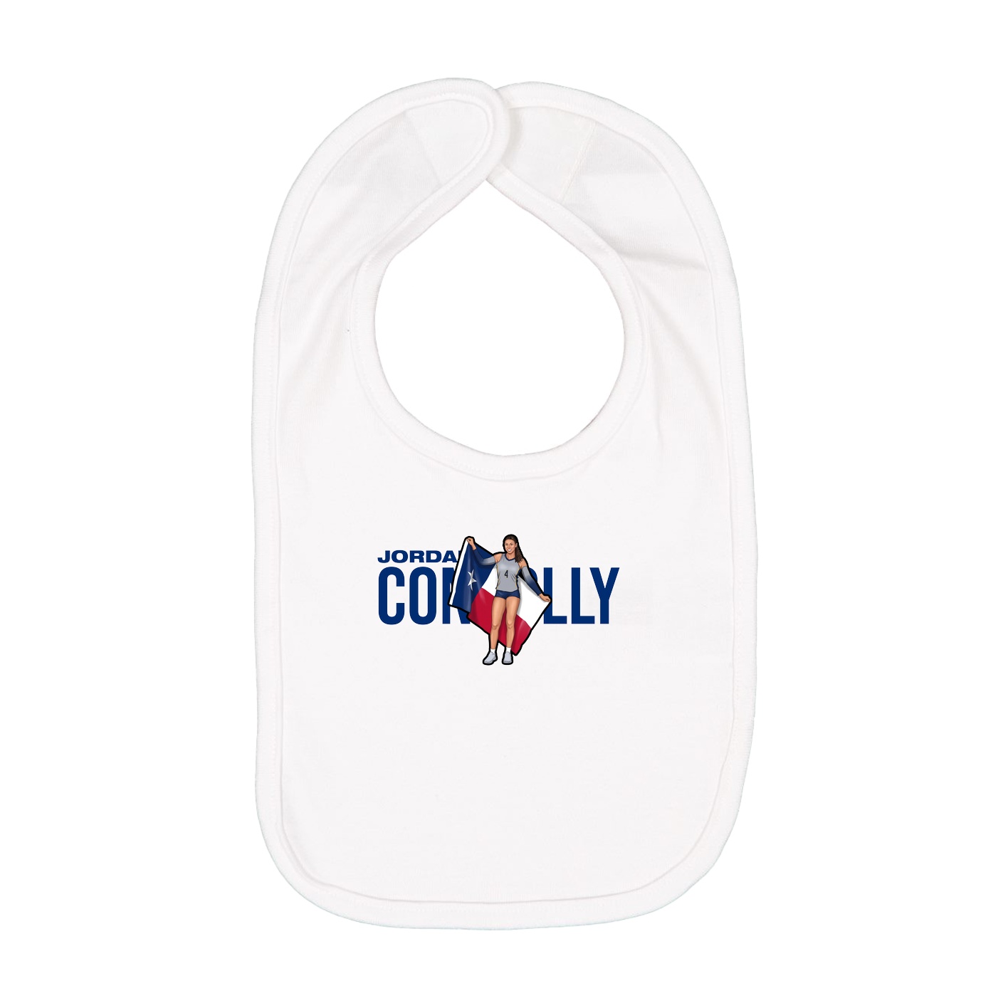 Infant Bib — Player Name in White