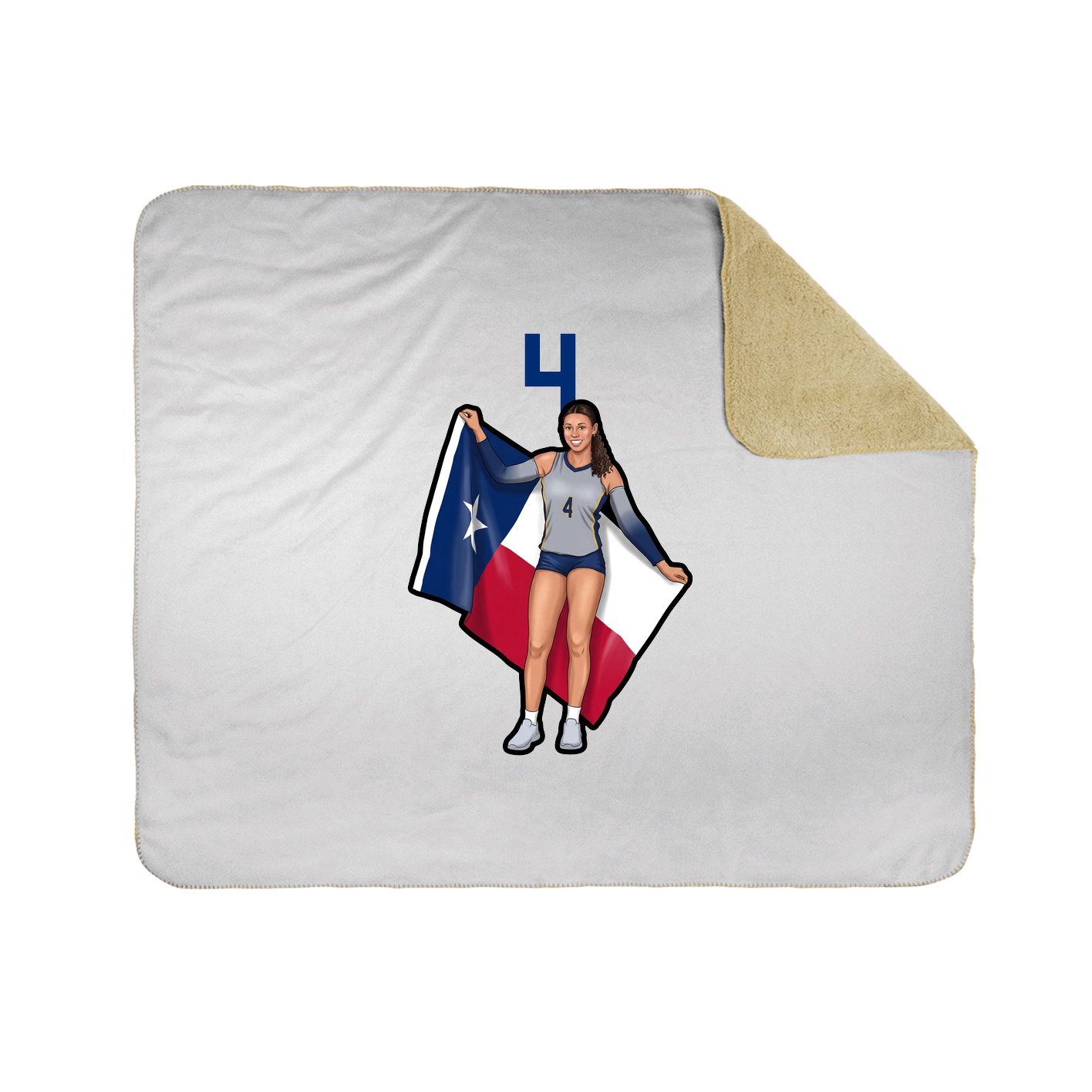 Throw Blanket — Number Top in White