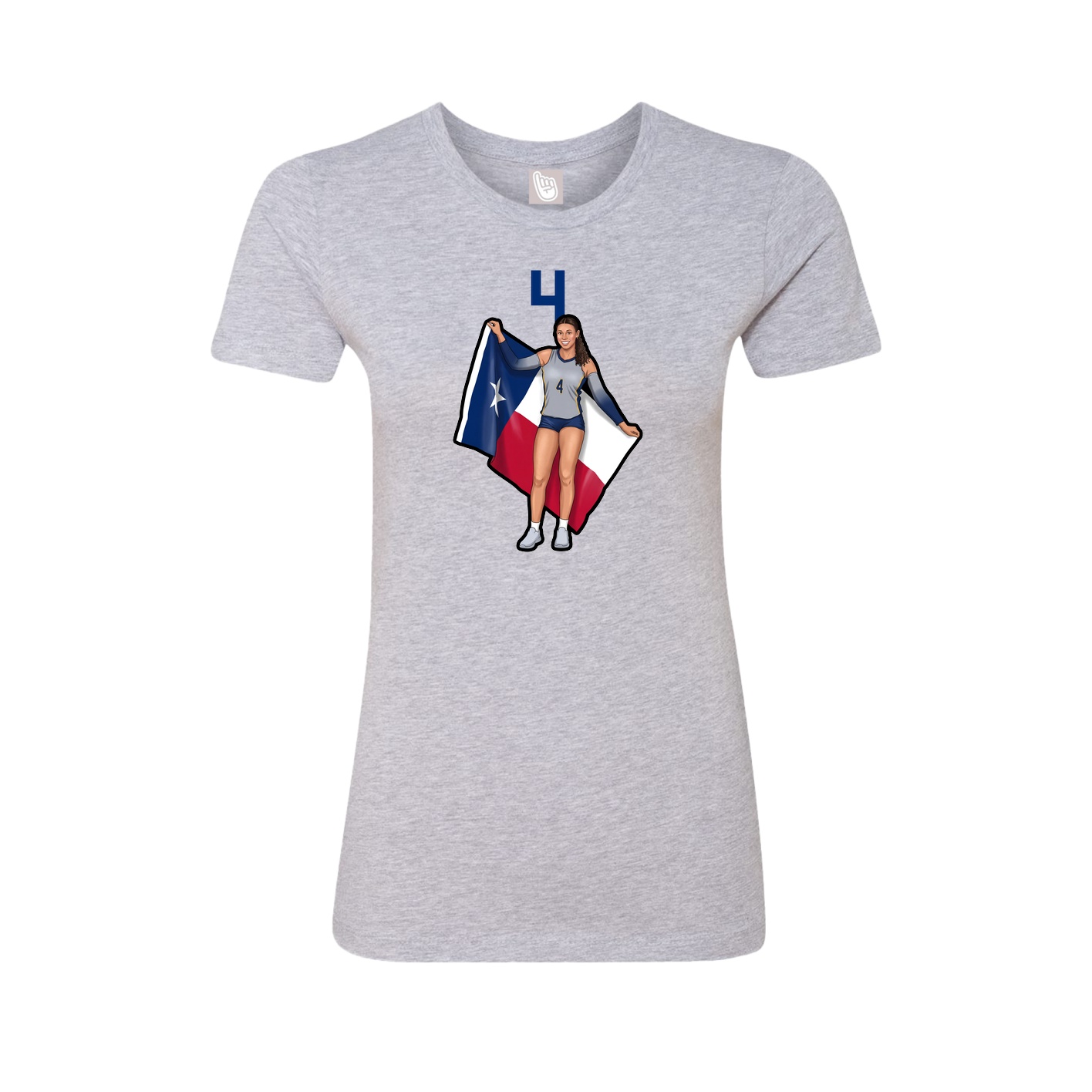 Fitted Women's Tee — Number Top in Grey