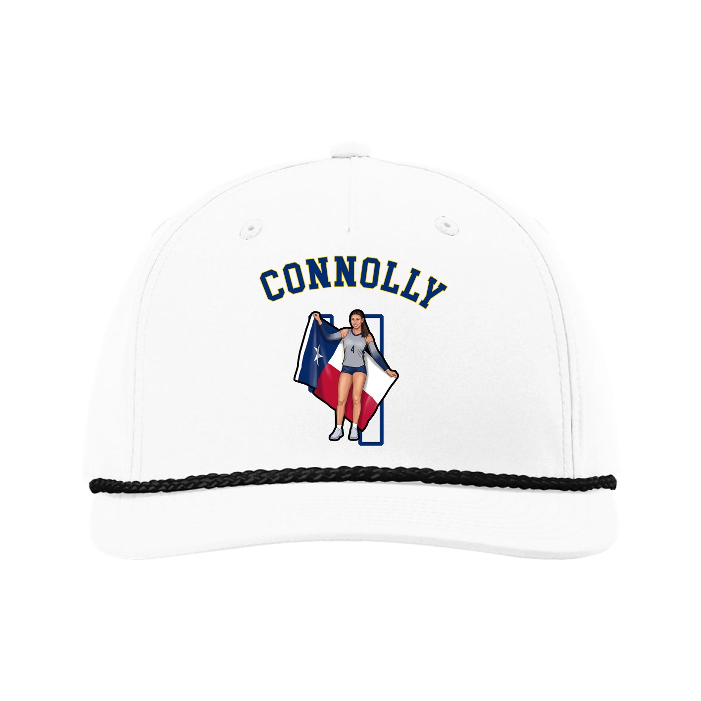 Five-Panel Classic Rope Cap — Shirsey Arch in White