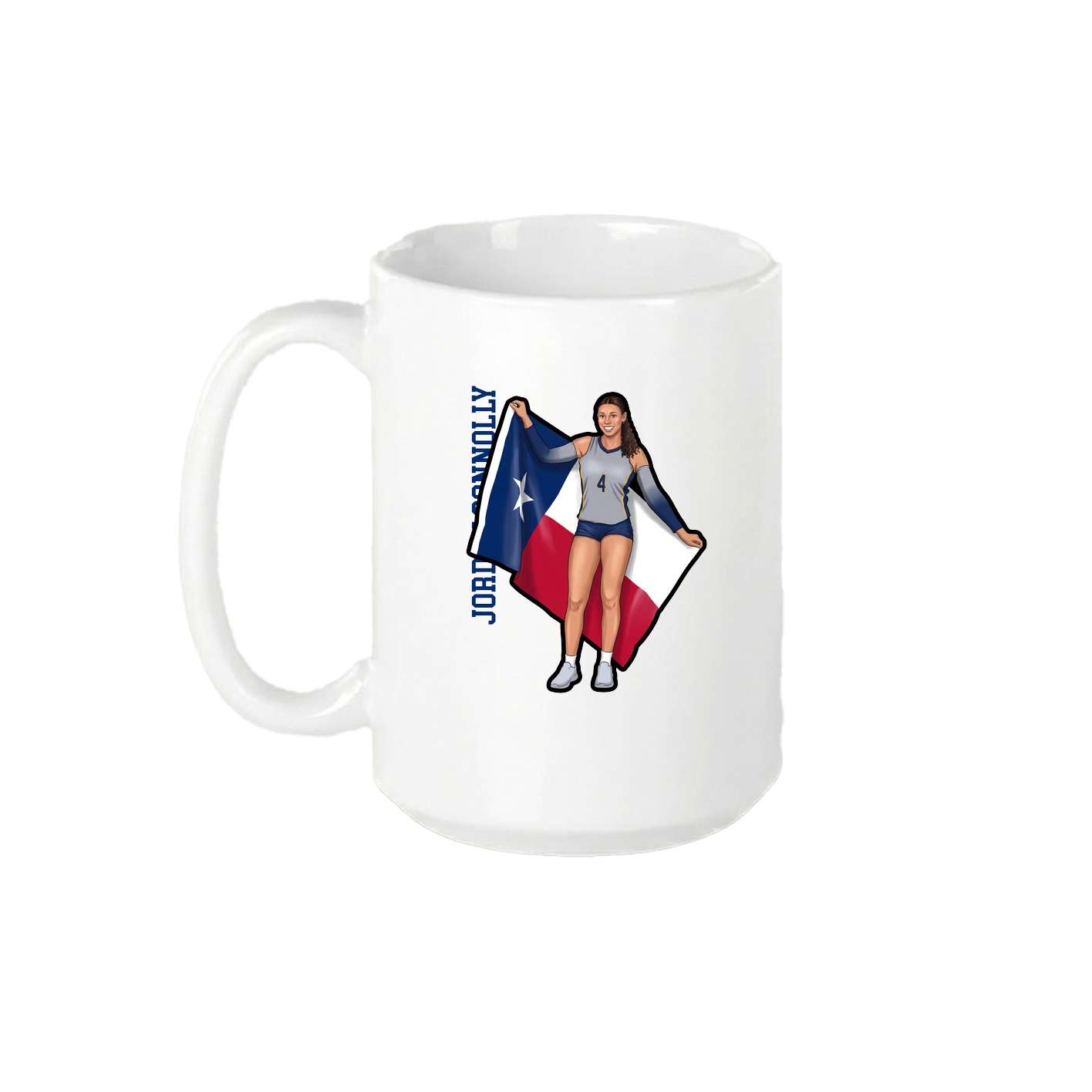 15oz Coffee Mug — Name Vertical in White
