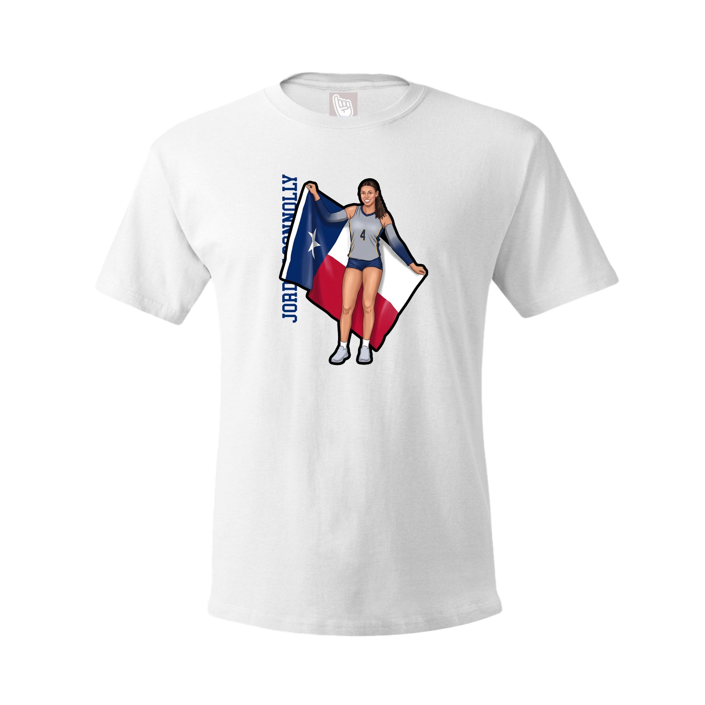 Tee — Name Vertical in White