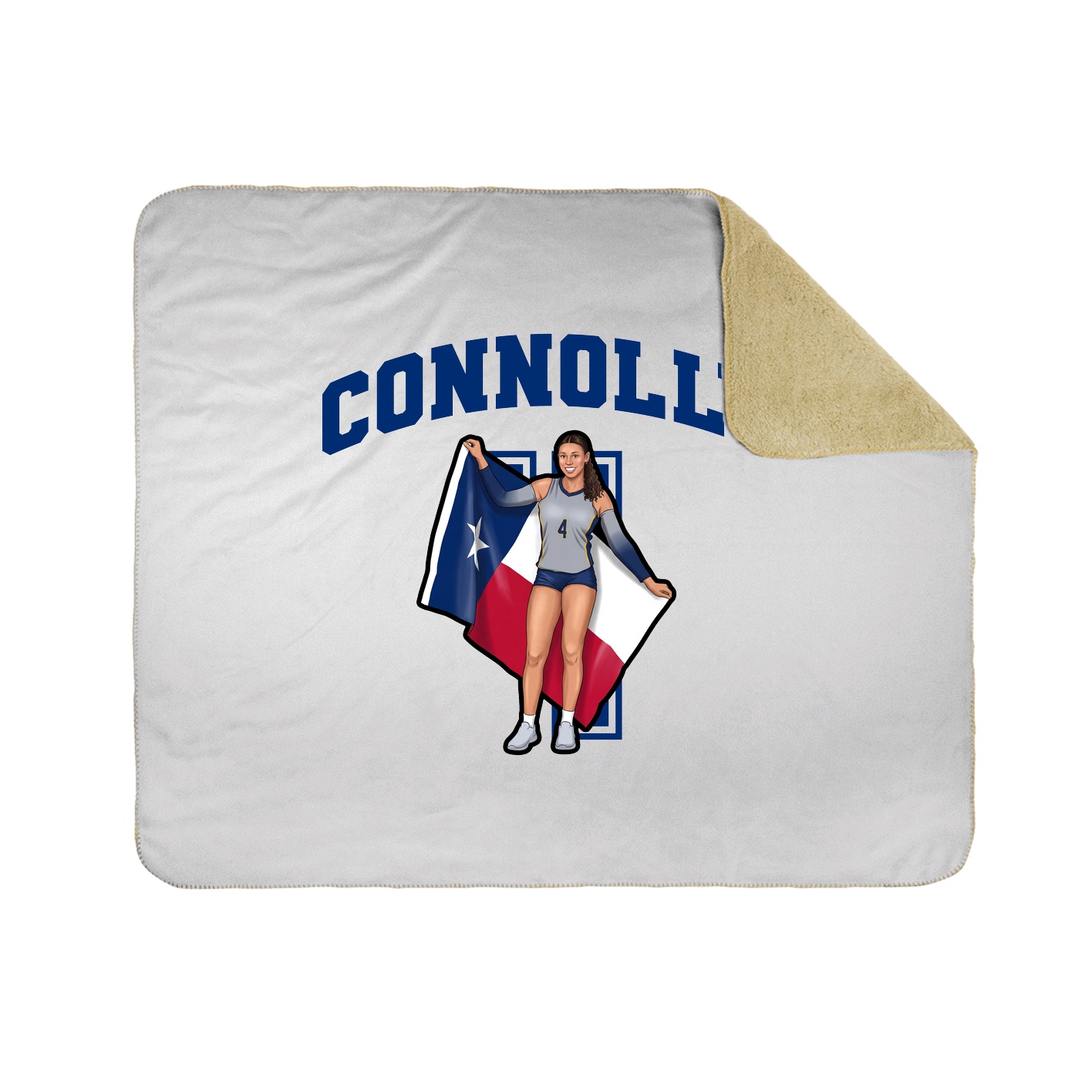 Throw Blanket — Number in White