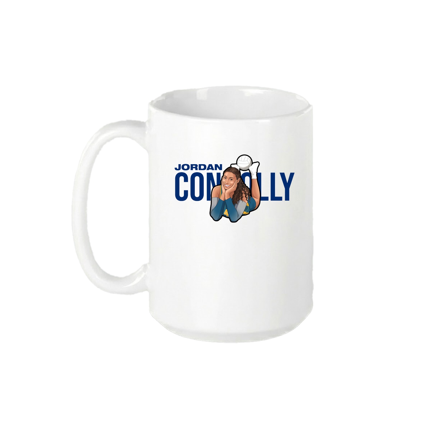 15oz Coffee Mug — Player Name in White