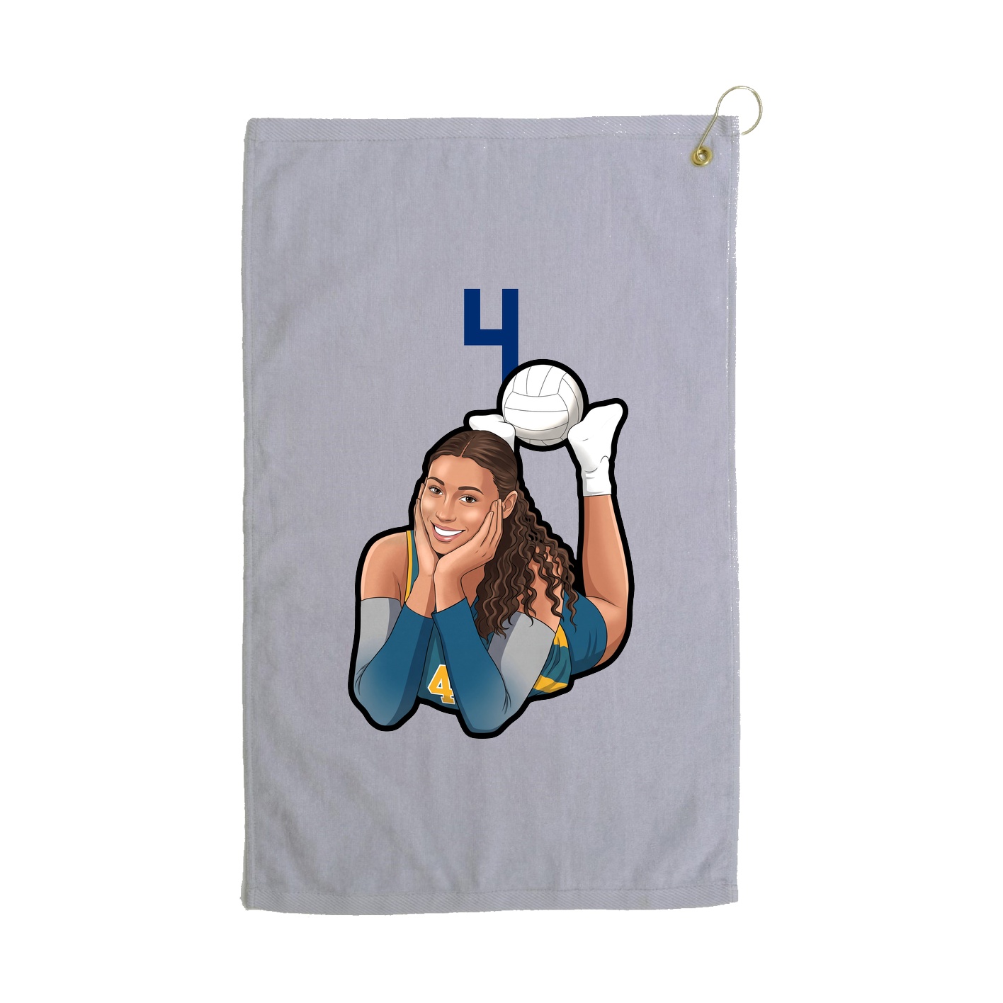 Golf Towel — Number Top in Grey