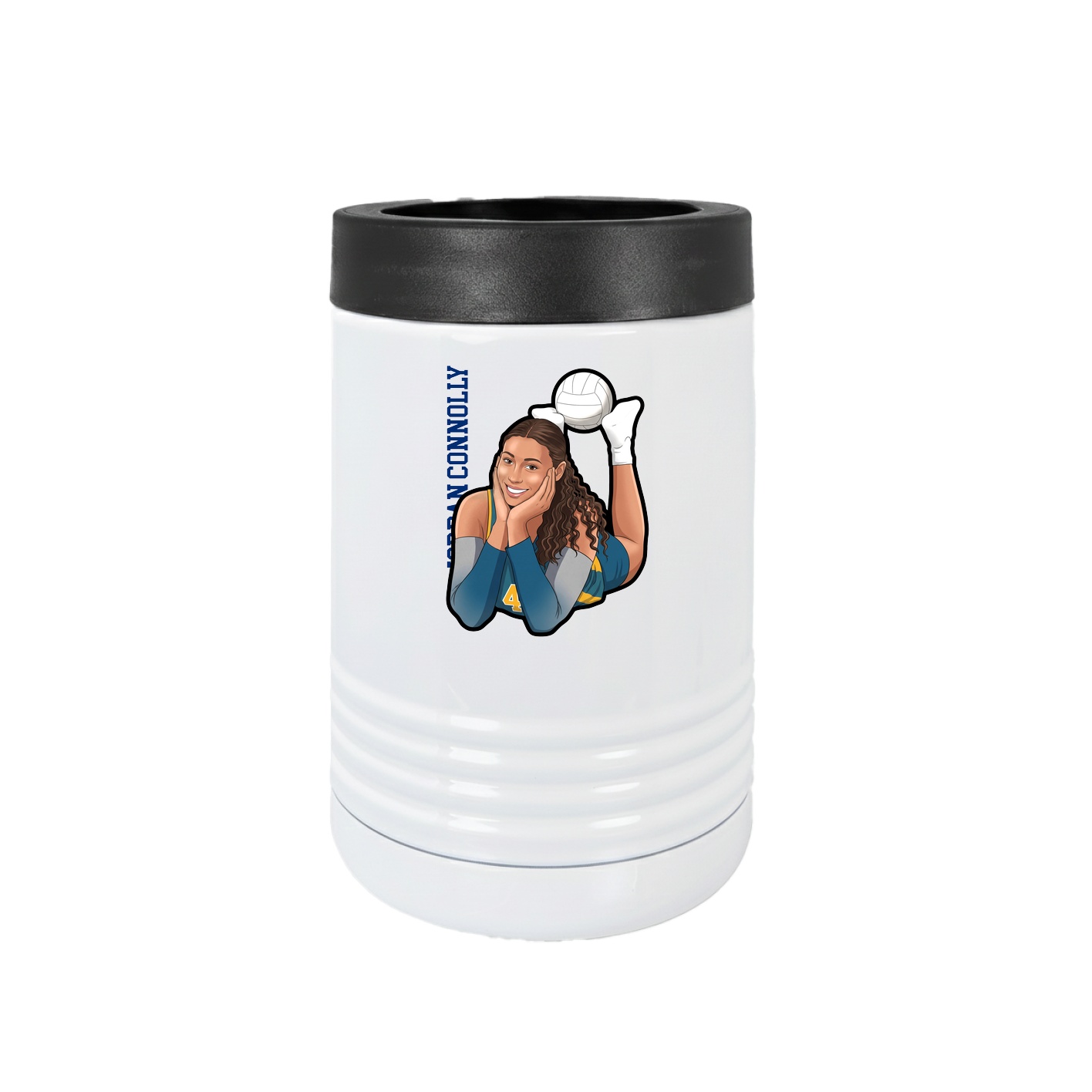 Beverage Holder — Name Vertical in White