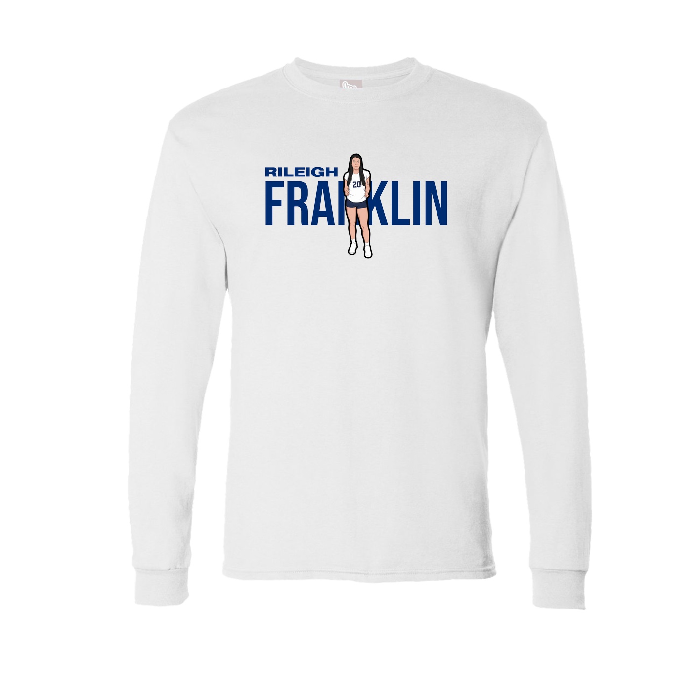 Long Sleeve Tee — Player Name in White