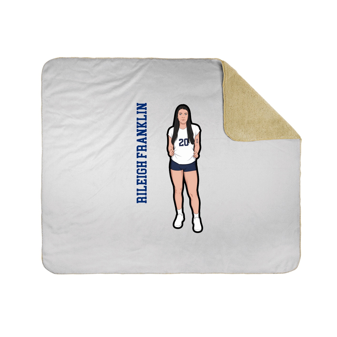 Throw Blanket — Name Vertical in White
