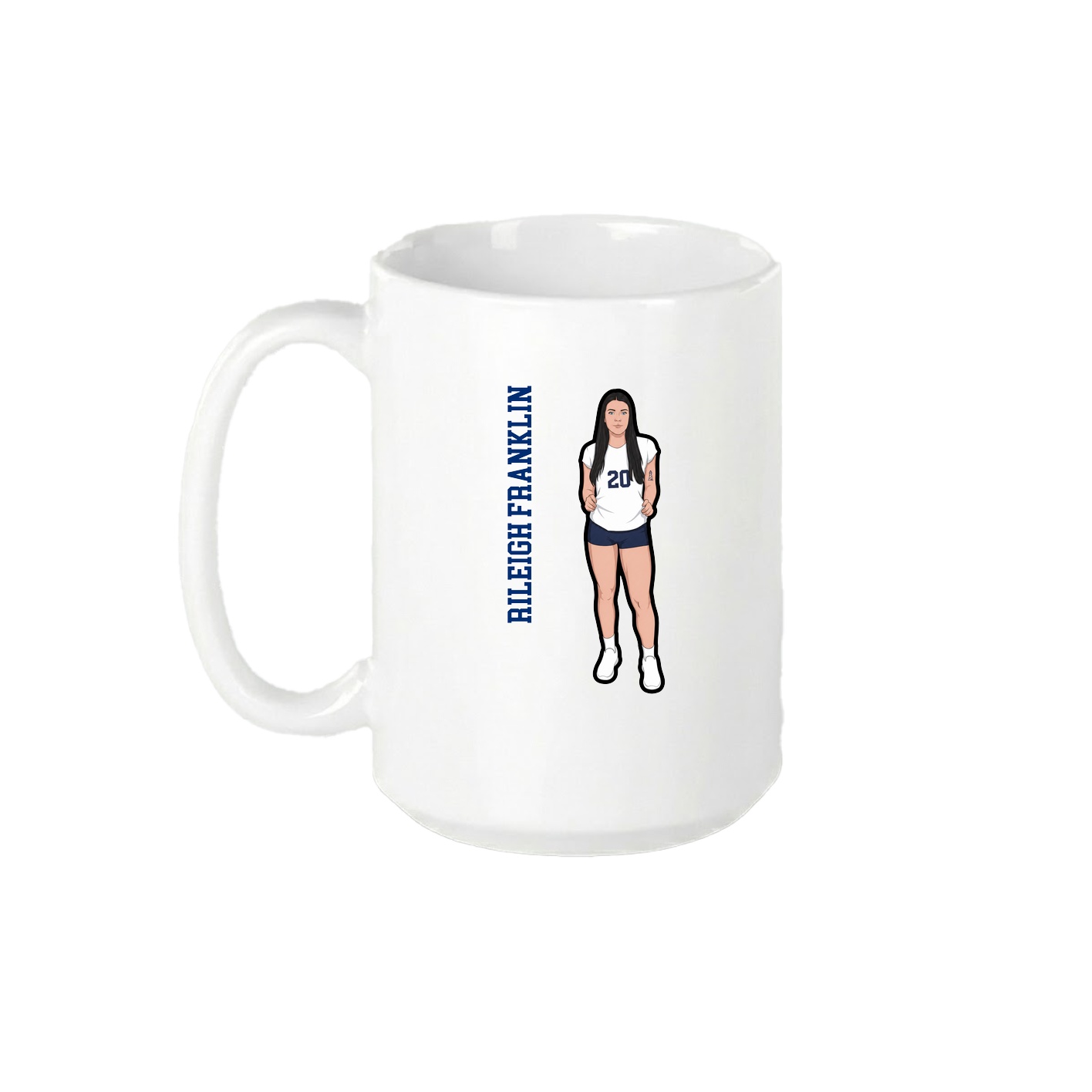 15oz Coffee Mug — Name Vertical in White