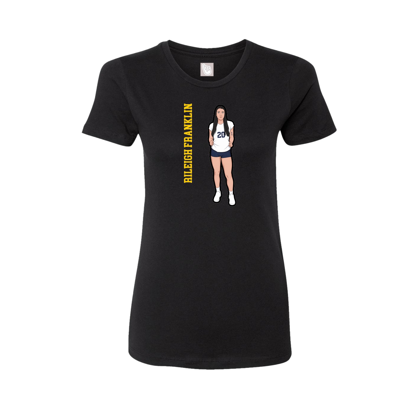 Fitted Women's Tee — Name Vertical in Black
