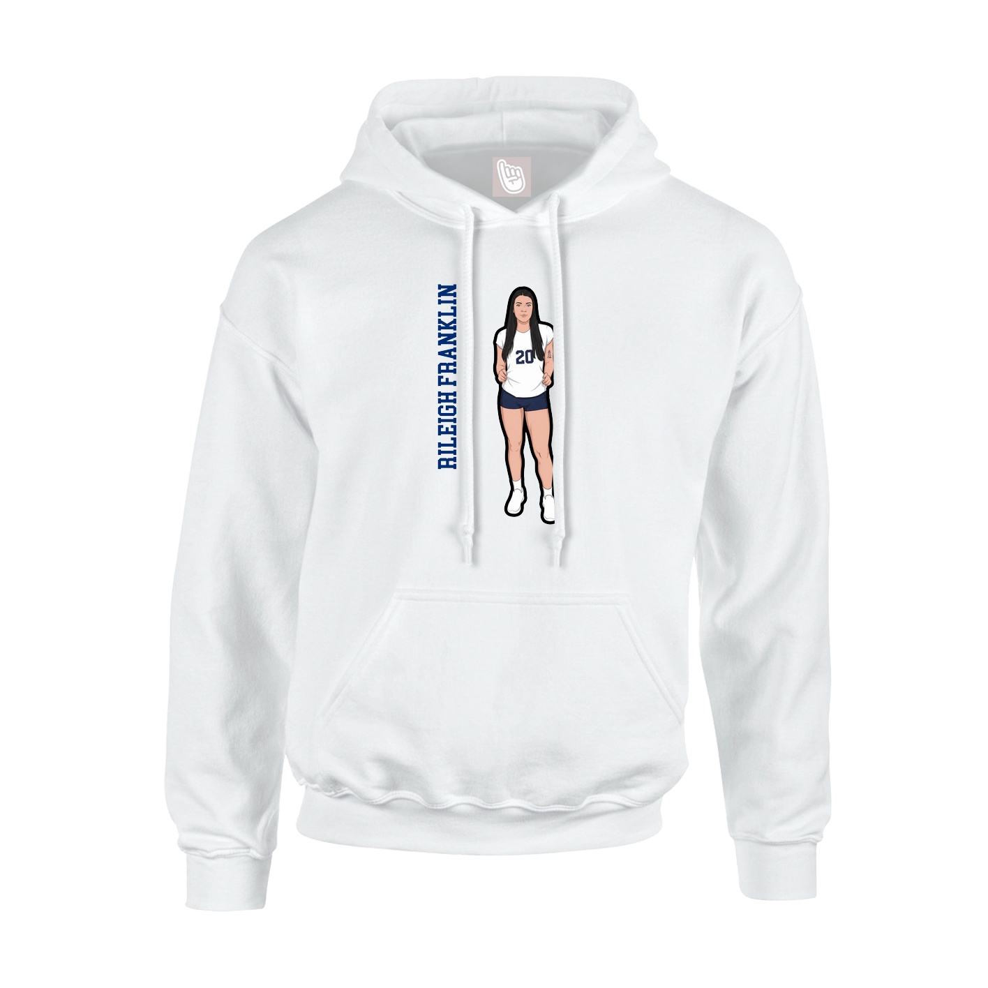 Youth Hoodie — Name Vertical in White