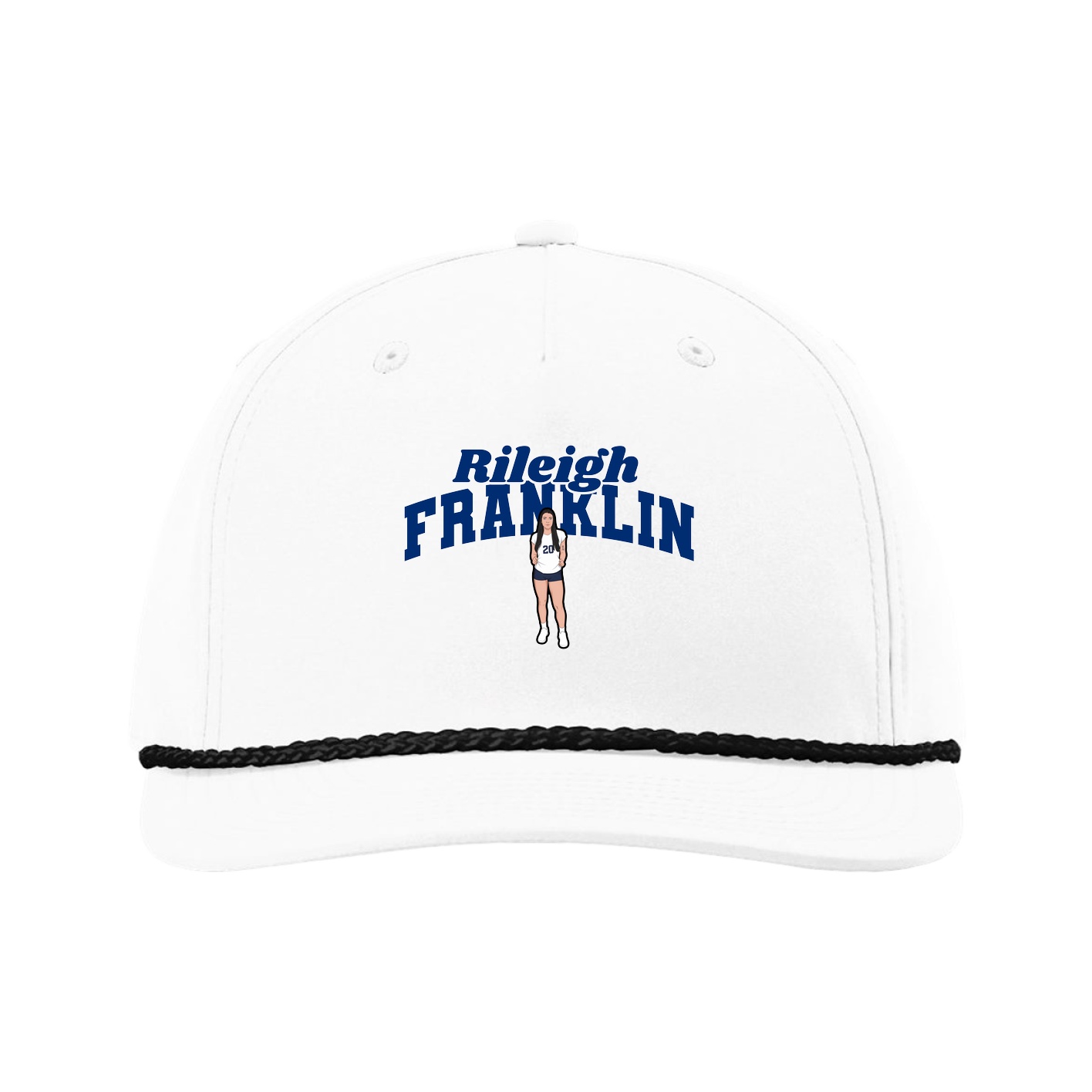 Five-Panel Classic Rope Cap — Signature Arch in White