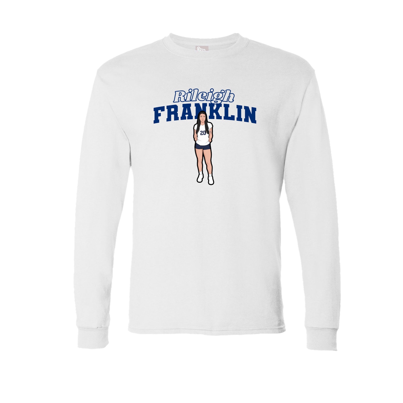Long Sleeve Tee — Name Arch in White