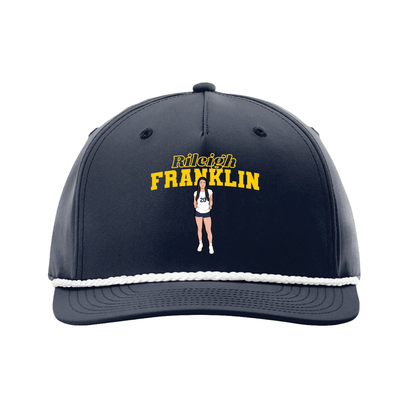 Five-Panel Classic Rope Cap — Name Arch in Navy