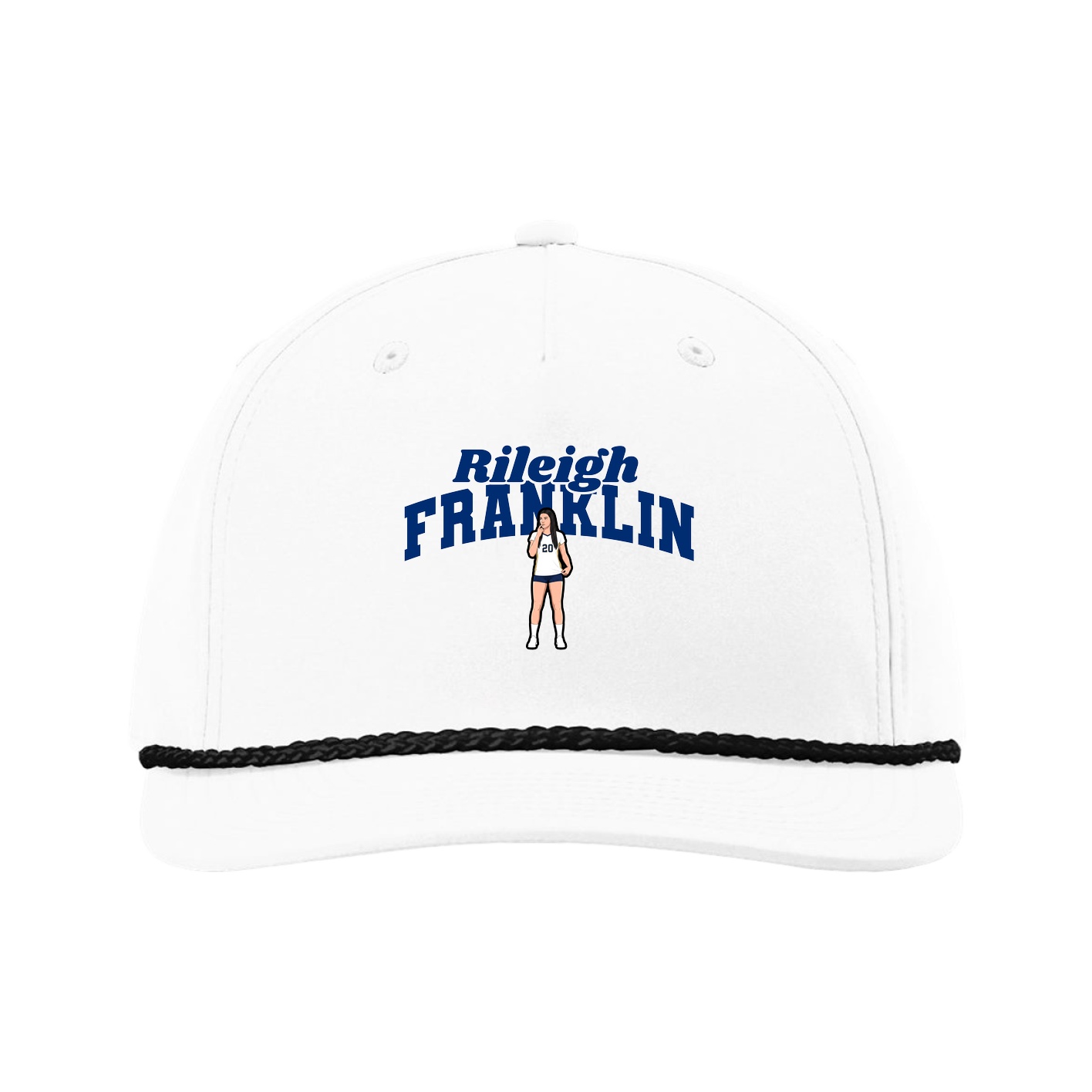Five-Panel Classic Rope Cap — Signature Arch in White