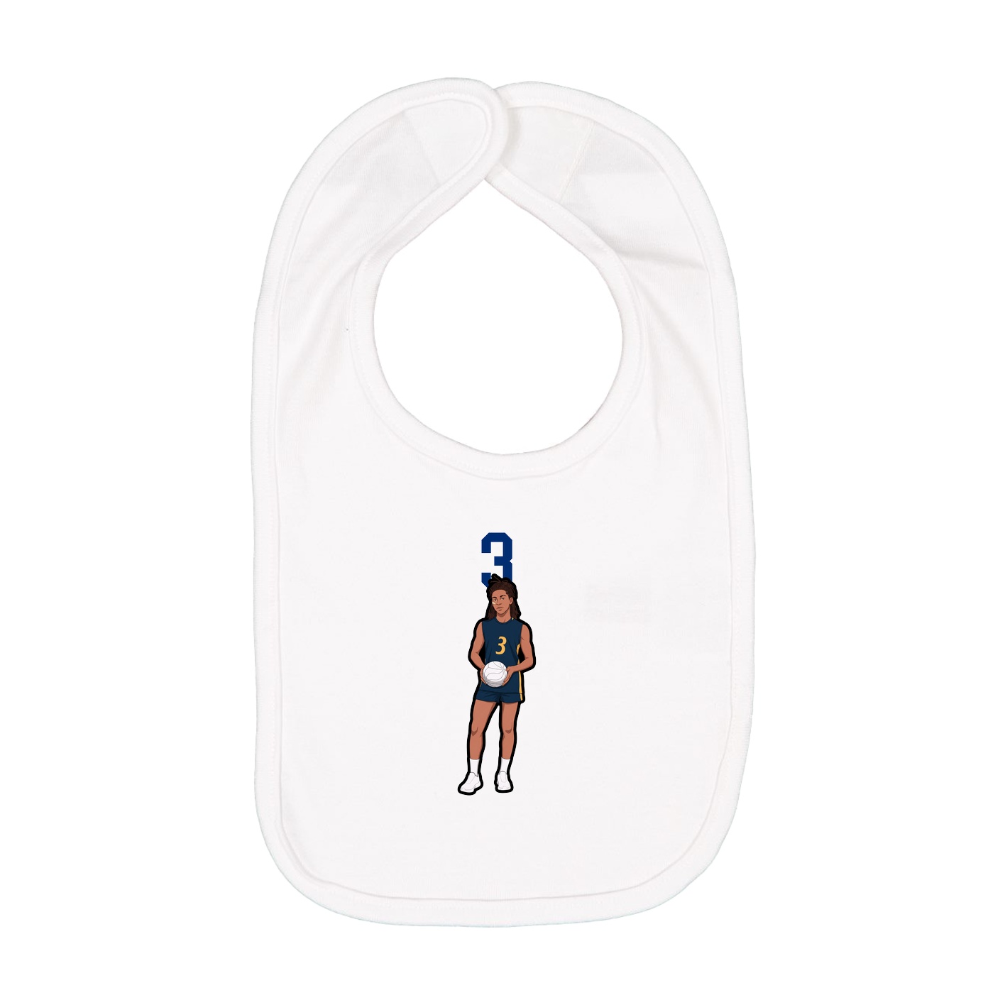 Infant Bib — Number Top in White